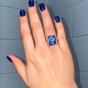 Mystic Quartz adjustable .950 sterling ring NWOT